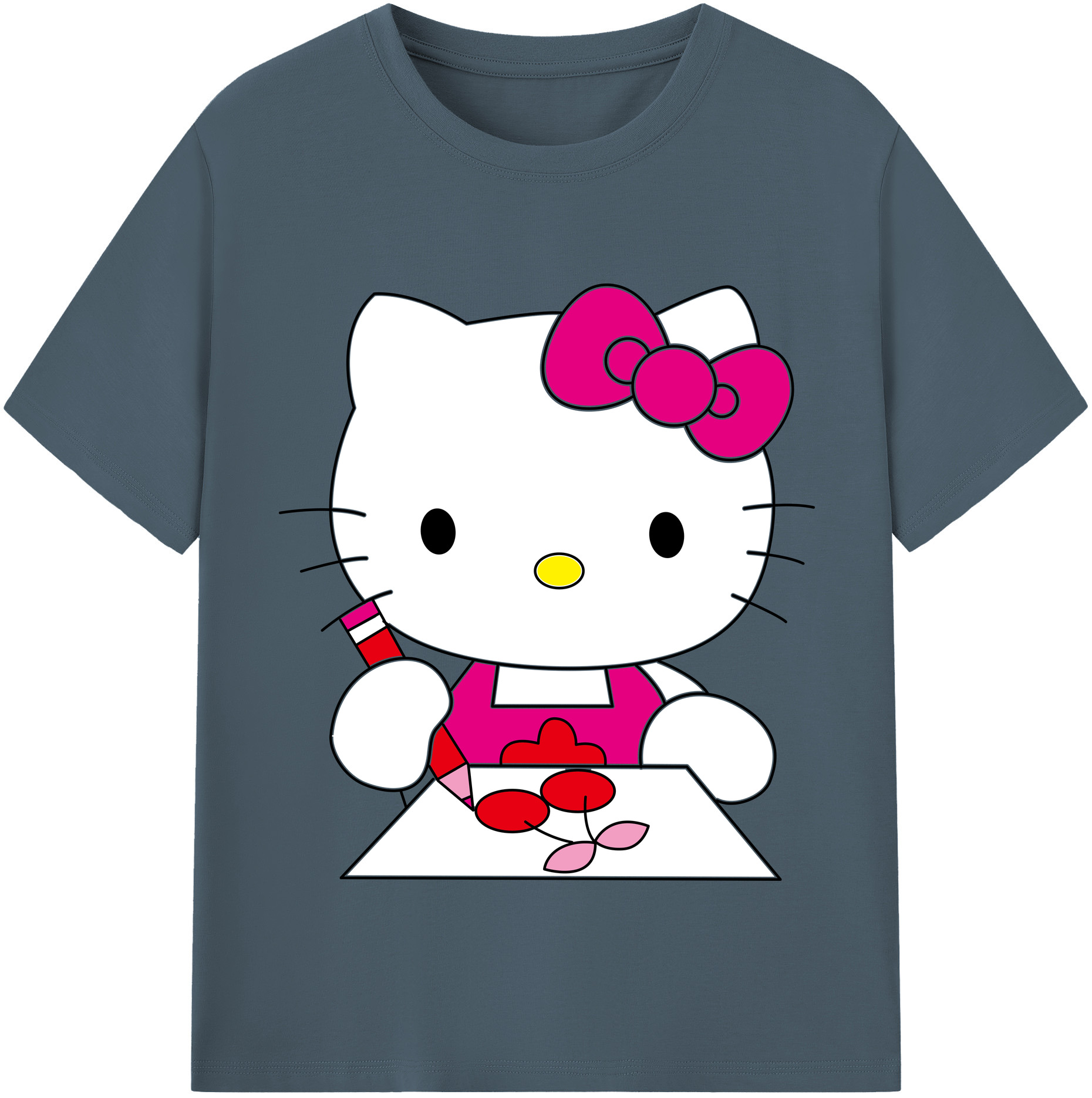 （画像用） Hello Kitty ハローキティ 綿100％半袖Tシャツ（フロントプリント）
